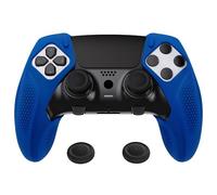 PlayVital Funda de Silicona Media Cubierta para ps5 Edge Control - Protector Antideslizante, Funda Ergonómica de Goma Suave con Tapas de Joysticks, Edición Ninja (Azul)