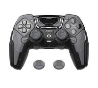 PlayVital Funda de Silicona para ps5 Edge Mando - Carcasa Protectora Antideslizante con Tapas para Joystick y Pegatinas Decorativas - Stellar Mecha (Negro & Gris Gunmetal)