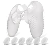 PlayVital Funda de Silicona para ps5 Edge Mando | Tacto Suave, Agarre Antideslizante, con 6 Tapas para Joysticks, Carcasa Protectora, Diseño 3D Tachonado, Brilla en Oscuridad