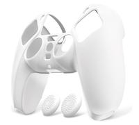 PlayVital Funda de Silicona para ps5 Mando - Carcasa de Goma Antideslizante con Tapas de Joysticks, Protector Tacto Suave y Agarre Mejorado, Accesorio para ps5 - Pure Series (Blanco)