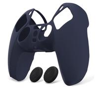 PlayVital Funda de Silicona para ps5 Mando - Carcasa de Goma Antideslizante con Tapas de Joysticks, Protector Tacto Suave y Agarre Mejorado, Accesorio para ps5 - Pure Series (Oscuro Azul)