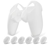 playvital Funda de Silicona para ps5 Mando | Compatible con Base de Carga, Agarre Antideslizante, Tacto Suave, 6 Tapas para Pulgar, Pure Series, Brilla en Oscuridad