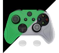 PlayVital Funda de Silicona para Xbox One S/X - Cubierta de Goma, Protector Antideslizante de Tacto Suave, Carcasa con 2 Tapas de Joystick, Protección Completa para Mando (Brilla en Oscuridad)