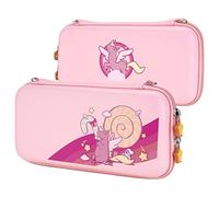 playvital Funda de Transporte para Nintendo Switch & OLED - Estuche Portátil con Tapas de Joystick, 10 Ranuras para Juegos, Bolsillo Interior Suave y Forro Protector, Diseño Lindo (Rainbow Unicornio)