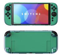 PlayVital Funda Dockable para Nintendo Switch 2, Carcasa Protectora con Soporte Extra y Tapas de Joystick, Accesorios para Switch 2 - Color Sólido Serie (Violeta a Verde)