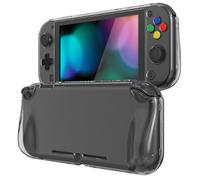 PlayVital Funda para Nintendo Switch Lite - Carcasa Rígida Antigolpes y Antirrayaduras, Agarre Ergonómico, con Tapas para Joystick & Protector de Pantalla & Botones - Serie Claro (Transparente)