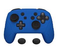 PlayVital Funda Protectora de Silicona para Nintendo Switch Pro Mando - Cubierta Ergonómica Antideslizante con Tapas para Pulgar, Grip Mejorado, Accesorio para Switch Pro (Edición Samurai-Azul)