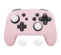 playvital Funda Protectora de Silicona para Nintendo Switch Pro Mando | Silicona Suave, Grip Antideslizante, Tapas para Pulgar, Ajuste Preciso, Protección Diaria, Edición Samurai-Rosa