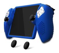 PlayVital Funda Protectora de Silicona para PS Portal con Agarres para Pulgares - Mayor Comodidad de Agarre | Diseño 3D Tachonado Antideslizante | Protección Completa | Ajuste Azul
