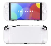 PlayVital Funda Protectora para Nintendo Switch 2 2025 - Carcasa Rígida Dockable con Thumb Grips y Soporte Plegable, Protector Accesorios para Switch 2 - Color Sólido Serie (Blanco)