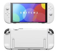 PlayVital Funda Protectora para Nintendo Switch 2 - Carcasa Rígida con Tapas para Joystick, Pegatina y Botones, Compatible con Dock, Antirayaduras y Antigolpes (Blanco)