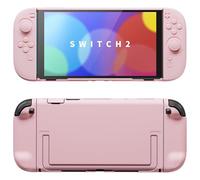 PlayVital Funda Protectora para Nintendo Switch 2 - Carcasa Rígida con Tapas para Joystick, Pegatina y Botones, Compatible con Dock, Antirayaduras y Antigolpes (Rosa Flor de Cerezo)