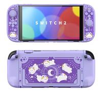 PlayVital Funda Protectora para Nintendo Switch 2 - Kawaii Carcasa Rígida con Tapas para Joystick, Pegatina y Botones, Compatible con Dock, Antirayaduras y Antigolpes (Órbita del Conejo Celestial)
