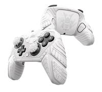 PlayVital Funda Protectora para Nintendo Switch 2 Pro Mando - Carcasa de Silicona Antigolpes con Botones Traseros & Tapas para Joysticks & Pegatina - Edición Armadura Samurai (Blanco)