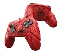 PlayVital Funda Protectora para Nintendo Switch 2 Pro Mando - Carcasa de Silicona Antigolpes con Botones Traseros & Tapas para Joysticks & Pegatina - Edición Armadura Samurai (Rojo)