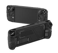PlayVital Funda Protectora para Steam Deck - Cubierta a Prueba de Golpes con Botones Traseros & Thumb Grips, Carcasa de Silicona Antideslizante para Steam Deck OLED y LCD - Mecha (Negro)