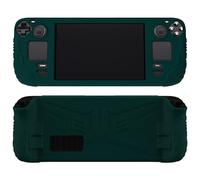 PlayVital Funda Silicona para Steam Deck LCD, Carcasa Protectora con Botones Traseros & Tapas de Joystick, Protector Suave Ergonómico, Accesorios para Steam Deck LCD - Armor Series (Verde)