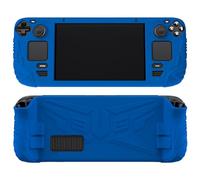 PlayVital Funda Silicona para Steam Deck LCD, Carcasa Protectora con Botones Traseros & Tapas de Joystick, Protector Suave Ergonómico, Accesorios para Steam Deck LCD - Armor Series (Azul)
