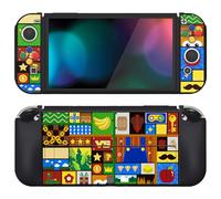 PlayVital Funda Suave para Nintendo Switch OLED - Carcasa Protectora Ergonómica para Joy-con, Grip Antideslizante con Tapas de Joysticks y Botones ABXY & Dirección (Aventura de Puzzle)