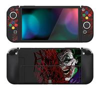 PlayVital Funda Suave para Nintendo Switch OLED - Carcasa Protectora Ergonómica para Joy-con, Grip Antideslizante con Tapas de Joysticks y Botones ABXY & Dirección (Clown Hahaha)