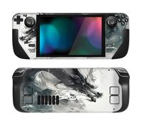 PlayVital Kit de Calcomanía Completa Protectora para Steam Deck LCD - Vinilos Skin Sticker Adhesivo, Pegatinas Personalizadas de Protección para Steam Deck OLED (Dragón Ink Spirit)