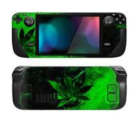PlayVital Kit de Calcomanía Completa Protectora para Steam Deck LCD - Vinilos Skin Sticker Adhesivo, Pegatinas Personalizadas de Protección para Steam Deck OLED (Hoja Verde)