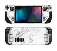 PlayVital Kit de Calcomanía Completa Protectora para Steam Deck LCD - Vinilos Skin Sticker Adhesivo, Pegatinas Personalizadas de Protección para Steam Deck OLED (Mármol Blanco Moderno)