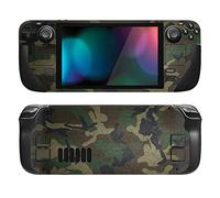 PlayVital Kit de Calcomanía Completa Protectora para Steam Deck LCD - Vinilos Skin Sticker Adhesivo, Pegatinas Personalizadas de Protección para Steam Deck OLED (Camuflaje Verde Militar)