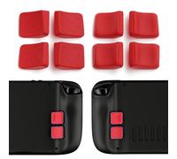PlayVital Kit de Mejora de Botones Traseros para Steam Deck LCD & OLED - Accesorios para Steam Deck, Agarre Mejorado y Protección, 2 Diseños Aerodinámico y Tachuelas (Mix Versión-Rojo)