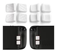 PlayVital Kit de Mejora de Botones Traseros para Steam Deck LCD & OLED - Agarre Mejorado y Protección, Accesorios para Steam Deck, 2 Diseños Aerodinámico y Tachuelas (Mix Versión-Blanco)