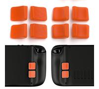 PlayVital Kit de Mejora de Botones Traseros para Steam Deck LCD & OLED - Agarre Mejorado y Protección, Accesorios para Steam Deck, 2 Diseños Aerodinámico y Tachuelas (Mix Versión-Naranja)