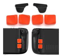 PlayVital Kit de Mejora de Botones Traseros para Steam Deck LCD & OLED - Gatillos Antideslizantes, Agarre Mejorado y Protección, Accesorios para Steam Deck, Diseño Aerodinámico (Naranja)