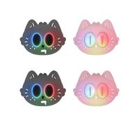 PlayVital LED Iluminados Agarres para el Pulgar - Tapas de Joystick para ps5/4, para Xbox Series X/S, para Xbox One, para Switch Pro, Cubiertas de Agarre con Diseño Divertido (Gato Lunar)