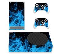 PlayVital Pegatina Completa para Xbox Series S - Vinilo Adhesivo Skin Decal Cover para Consola y Mando, Resistente a Arañazos, Fácil de Aplicar y Retirar, Diseño Personalizado (Llama Azul)