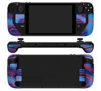 PlayVital Pegatina Dividido Grip para Steam Deck LCD & OLED Calcomanías Adhesivo de Trackpads Gatillos Botones Traseros Stickers con Tapas para el Pulgar Textura de Diamante Hexagonal-Damasco