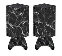 PlayVital Pegatina para Xbox Series X - Calcomanía Vinilo Skin Adhesivo para Consola y Mando, Diseño Duradero, Protección Antirayaduras, Fácil de Colocar y Quitar (Mármol Negro Blanco)