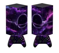 PlayVital Pegatina para Xbox Series X - Calcomanía Vinilo Skin Adhesivo para Consola y Mando, Diseño Duradero, Protección Antirayaduras, Fácil de Colocar y Quitar (Espacio Profundo Púrpura)