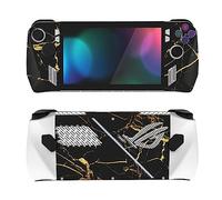 playvital Pegatinas Protectoras para ROG Ally, Skin de Vinilo, 2 Kits | Personalización Completa, Protección contra Rayones, Fácil de Aplicar, Acabado Duradero, Efecto Mármol Negro y Dorado