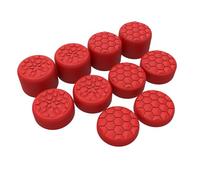 PlayVital QUANTUM Pro Tapas para Joysticks para Nintendo Switch 2 2025, Agarres para Pulgar para Joycon, con 3 Alturas Cóncavas y Convexas, Diseño Antideslizante Grieta y Diamante, 10pcs (Rojo Pasión)