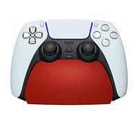 PlayVital Soporte de Estación para Control - Base Antideslizante con Almohadilla de Goma, Soporte para ps5 Mando, Accesorio de Escritorio para Gamepad, Diseño Estable y Duradero (Rojo)
