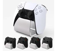 playvital Stand-AL Soporte de Mando para ps5, para ps4, Soporte Universal para Gamepad para Xbox Series X/S, Xbox One, Soporte Metálico de Aluminio para Switch Pro - Plateado