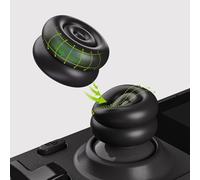 PlayVital Tapas de Joystick para Steam Deck LCD & OLED (4 Piezas), Thumb Grips con Cojín y Textura Antideslizante, Fundas Elevadoras para Joystick, Accesorios para PS Portal (Negro)