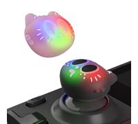 PlayVital Tapas de Joysticks con Luz LED para Steam Deck OLED & LCD, Thumb Grips Iluminados Antideslizantes, Fundas de Palanca de Mando, Protección y Accesorios para Steam Deck (Gato Lunar)
