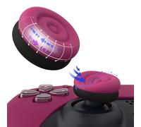 PlayVital Tapas para el Pulgar - Agarres de Joystick Antideslizantes para ps5/4, para Xbox Series X/S, para Xbox One/Elite Series 2, para Switch Pro, Thumbs Cushion Caps (Rojo Cósmico & Negro)