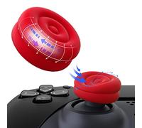 PlayVital Tapas para el Pulgar - Agarres de Joystick Antideslizantes para ps5/4, para Xbox Series X/S, para Xbox One/Elite Series 2, para Switch Pro, Thumbs Cushion Caps,Diseño Circular (Rojo Pasión)