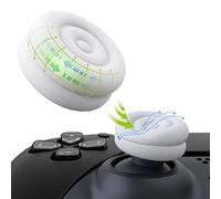 PlayVital Tapas para el Pulgar - Agarres de Joystick Antideslizantes para ps5/4, para Xbox Series X/S, para Xbox One/Elite Series 2, para Switch Pro, Thumbs Cushion Caps,Diseño Circular (Blanco)