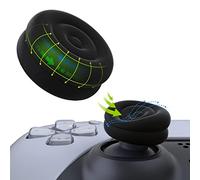 PlayVital Tapas para el Pulgar - Agarres de Joystick Antideslizantes para ps5/4, para Xbox Series X/S, para Xbox One/Elite Series 2, para Switch Pro, Thumbs Cushion Caps,Diseño Circular (Negro)