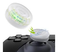 PlayVital Tapas para el Pulgar - Agarres de Joystick Antideslizantes para ps5/4, para Xbox Series X/S, para Xbox One/Elite Series 2, para Switch Pro, Thumbs Cushion Caps,Diseño Circular (Blanco Claro)