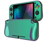 PlayVital ZealProtect Funda Protectora Dura para Nintendo Switch Lite Accesorios Carcasa con Protector de Pantalla & Tapas de Agarre para el Pulgar & Pegatinas de ABXY Dirección Botón(Azul a Violeta)