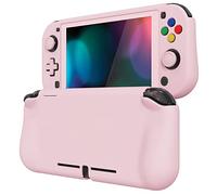 PlayVital ZealProtect Funda Protectora Dura para Nintendo Switch Lite Accesorios Carcasa con Protector de Pantalla & Tapas de Agarre para el Pulgar & Pegatinas de ABXY Dirección Botón(Rosa)
